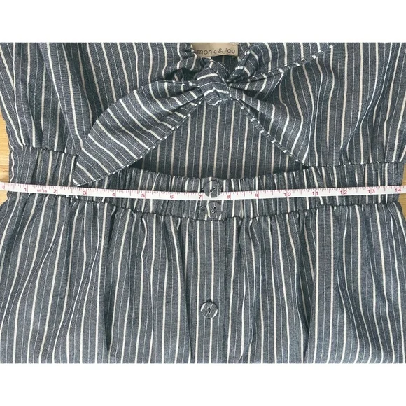 100% Cotton Striped Cut-Out Midi Dress - Picture 11 of 14